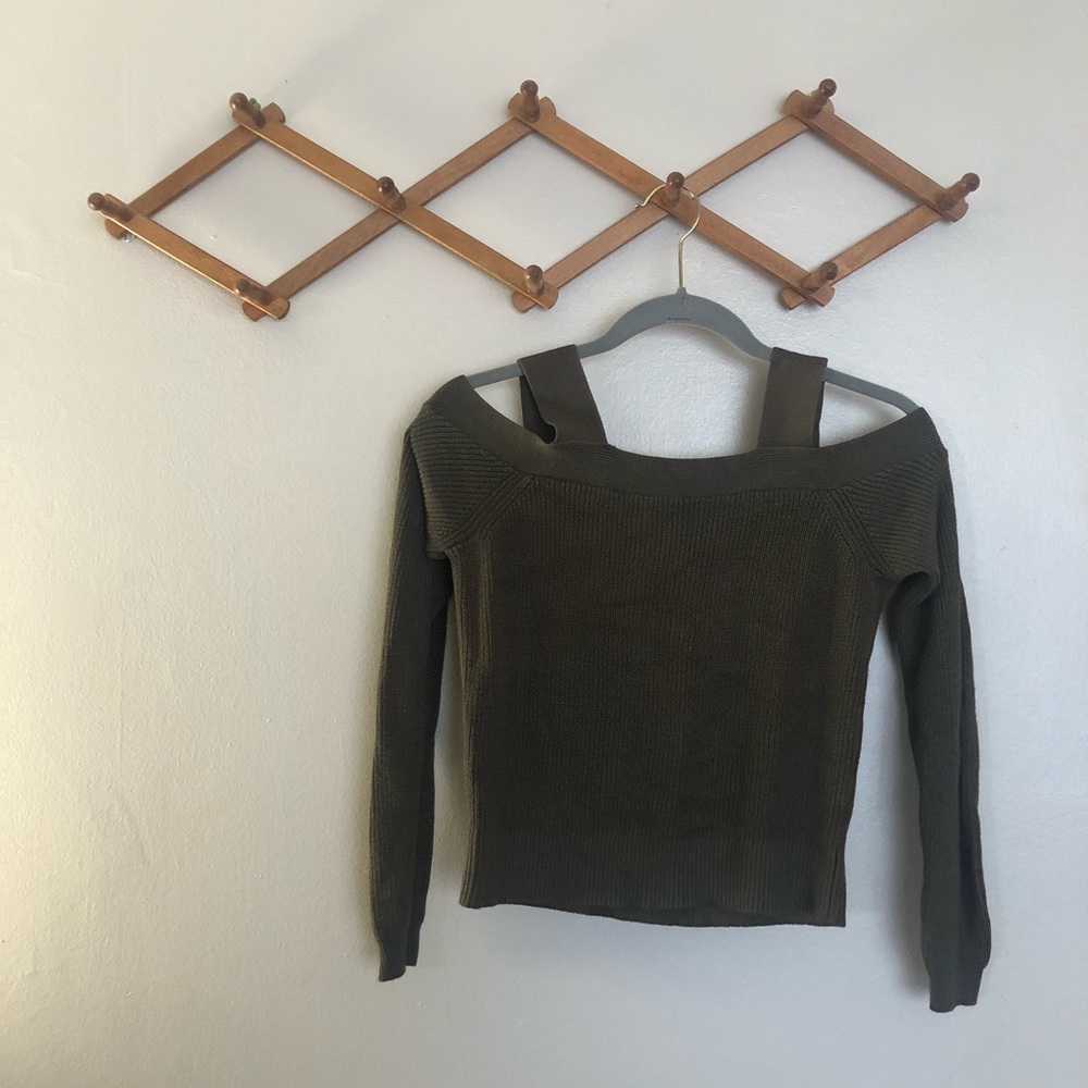 Kendall & Kylie Cold Shoulder Long Sleeve Sweater